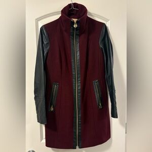 Burgundy and Black Women's Coat